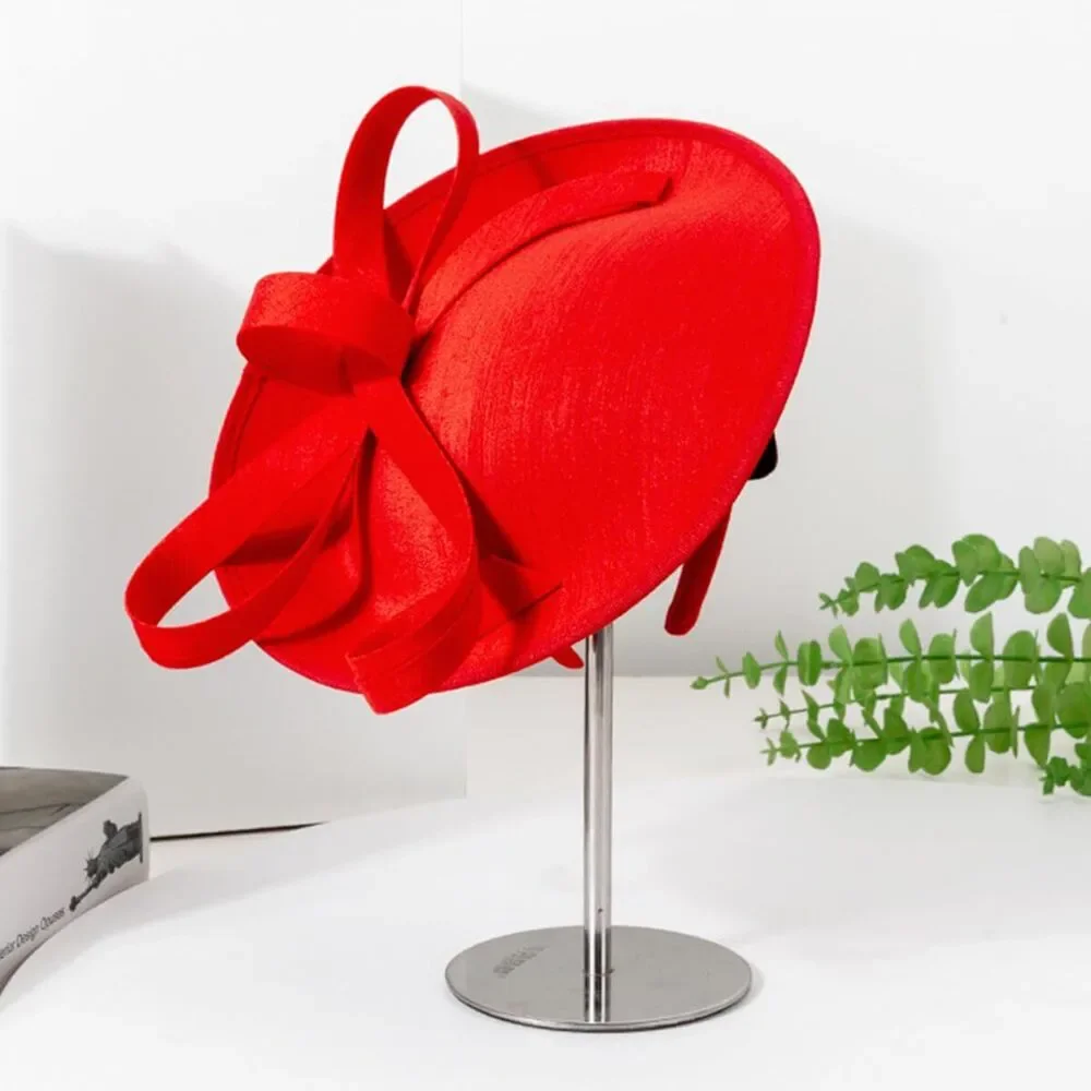Red Derby Hat For Women Elegant Kentucky Fascinator With Bow